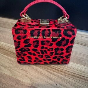 Brandon Blackwood Red and Black Mini Bag Leopard Print